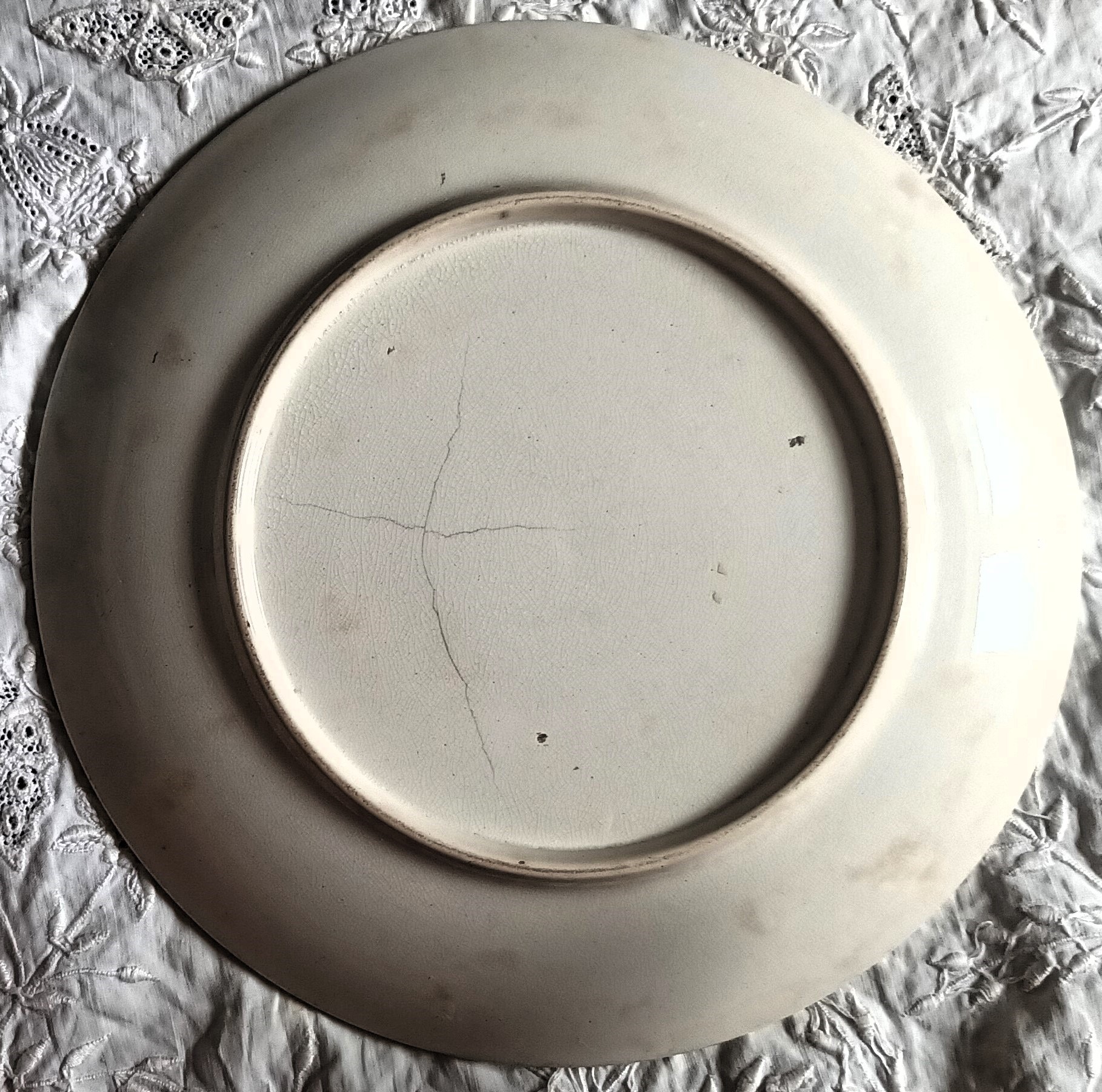 Antique English Victorian Pratt-ware Dessert Plate ~ “The Truant” ~ Ball No. 413 Antique Ceramics 4